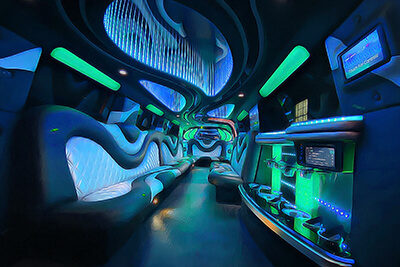 unique interior on limo