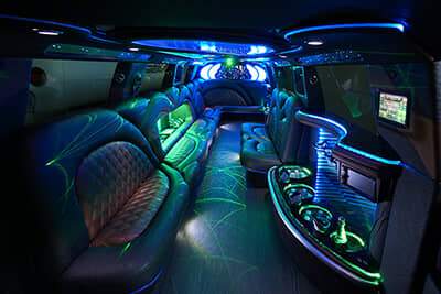 inside limo rental and party buses