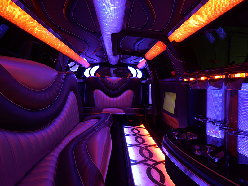 inside a bus limo