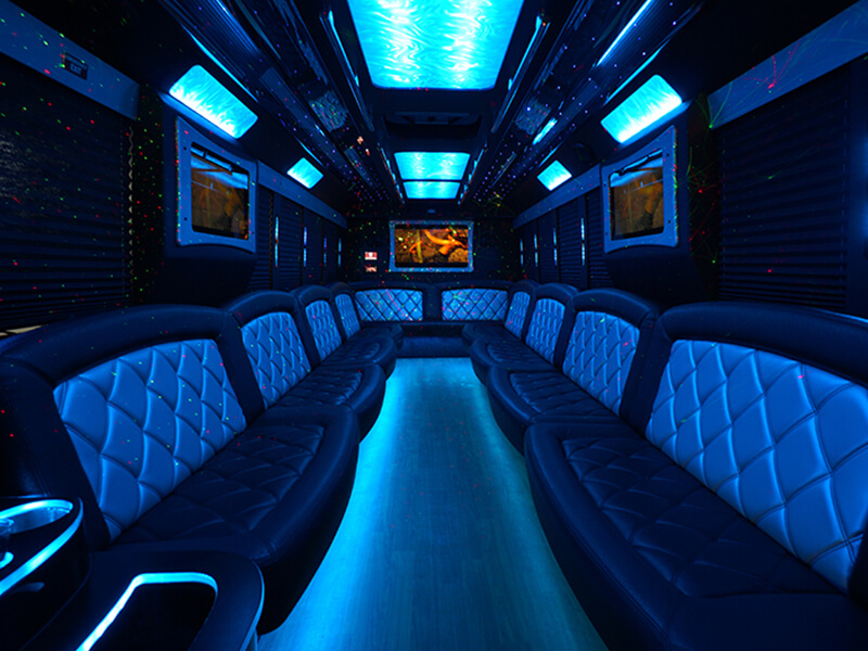 inside a party bus rental