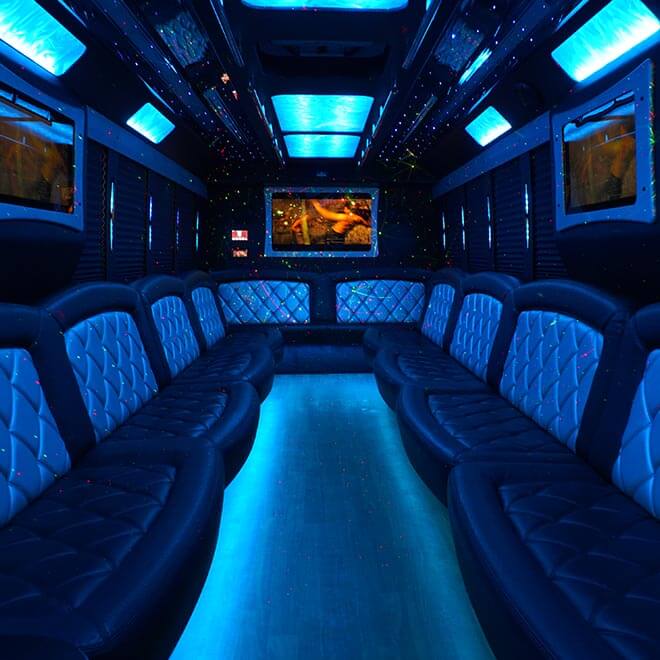 Livonia party bus interior